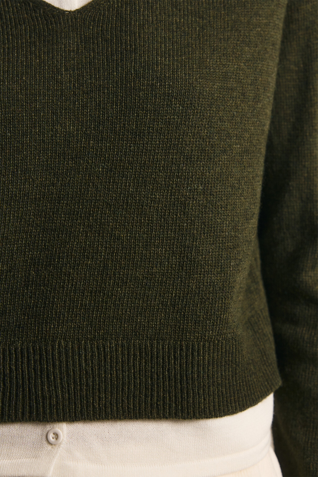 Джемпер вязаный двуслойный с шерстью - цвет зеленый - 6