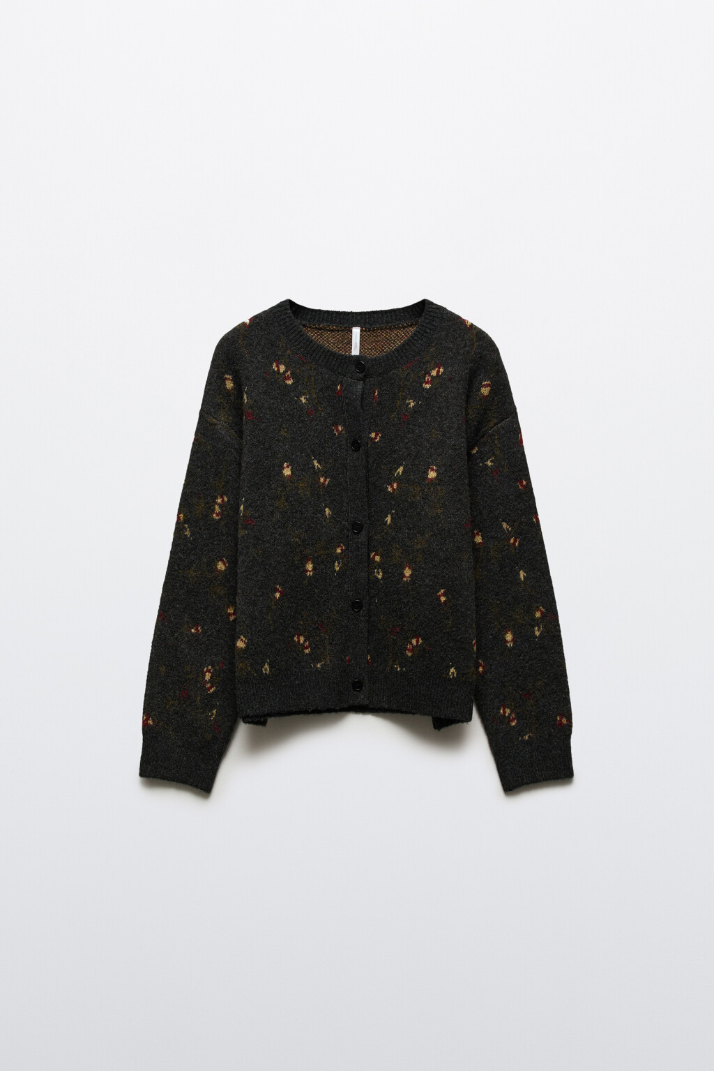 Кардиган на пуговицах с принтом - цвет серый - 7
