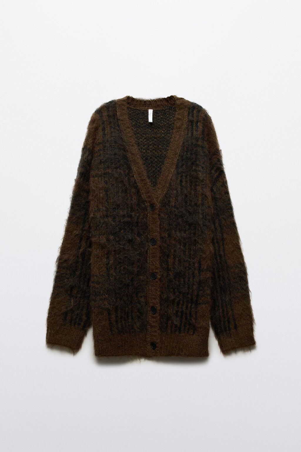 Кардиган удлиненный на пуговицах - цвет коричневый - 7