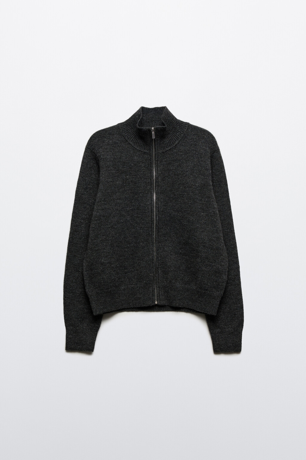 Кардиган на молнии с воротником-стойкой - цвет серый - 7