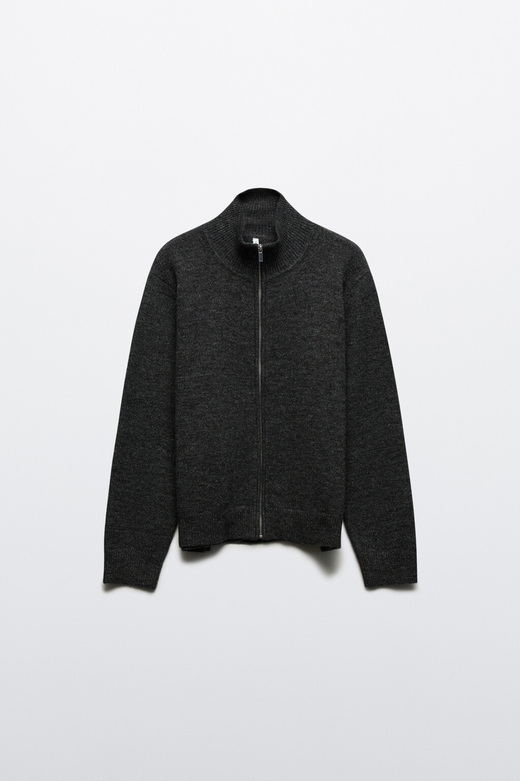 Кардиган на молнии с воротником-стойкой - цвет серый - 7
