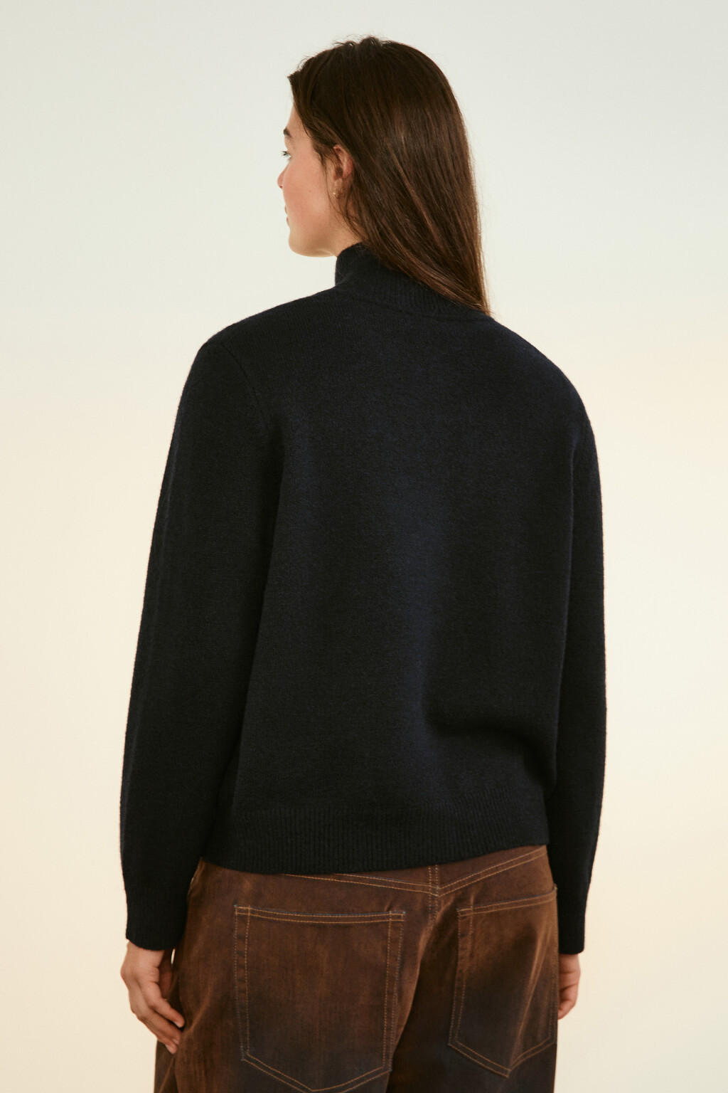 Кардиган на молнии с воротником-стойкой - цвет синий - 4