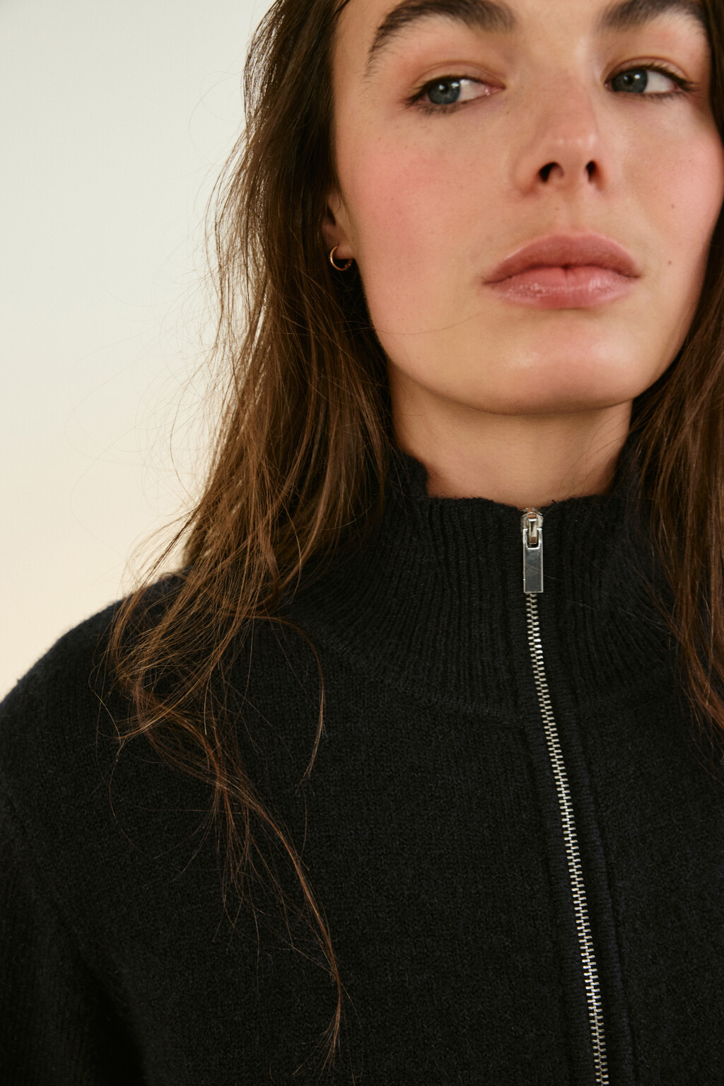 Кардиган на молнии с воротником-стойкой - цвет синий - 7