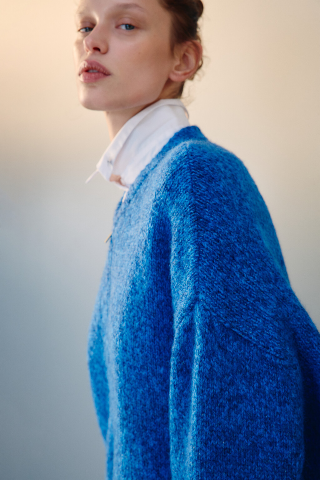 Кардиган-бомбер на молнии - цвет голубой - 2