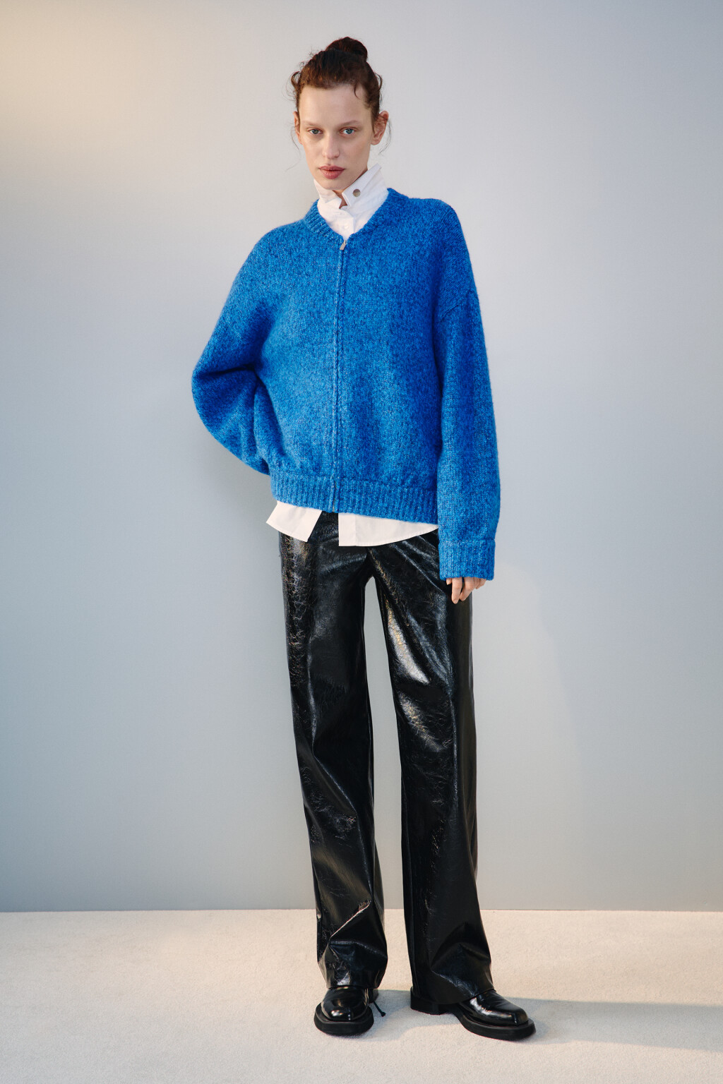 Кардиган-бомбер на молнии - цвет голубой - 5