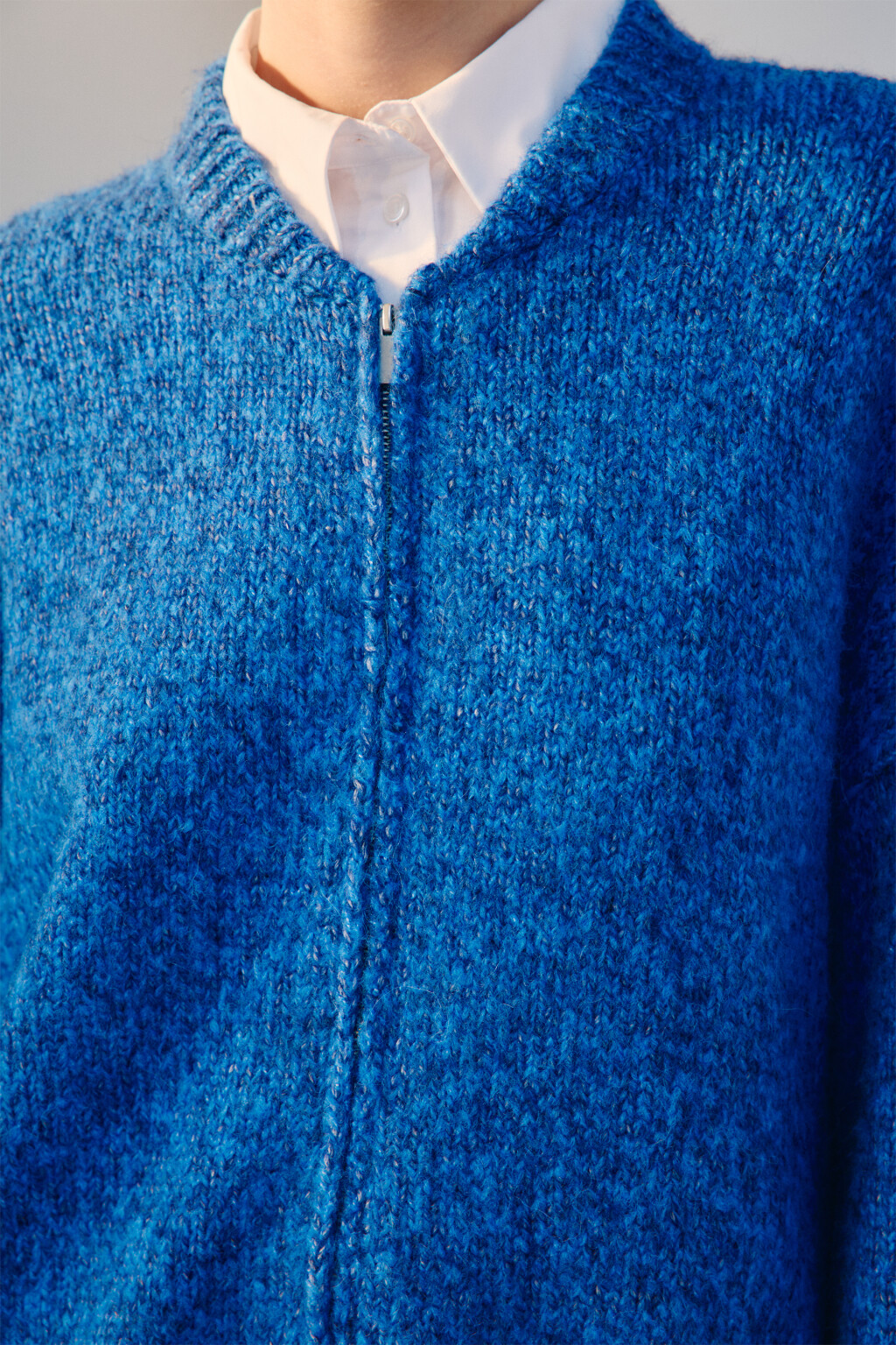 Кардиган-бомбер на молнии - цвет голубой - 6