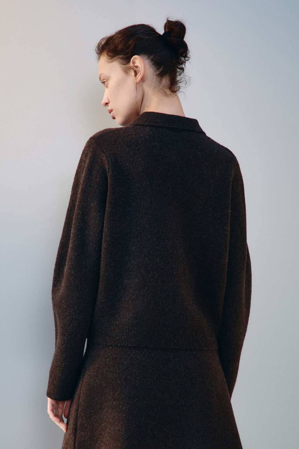 Кардиган с отложным воротником - цвет бежевый - 3