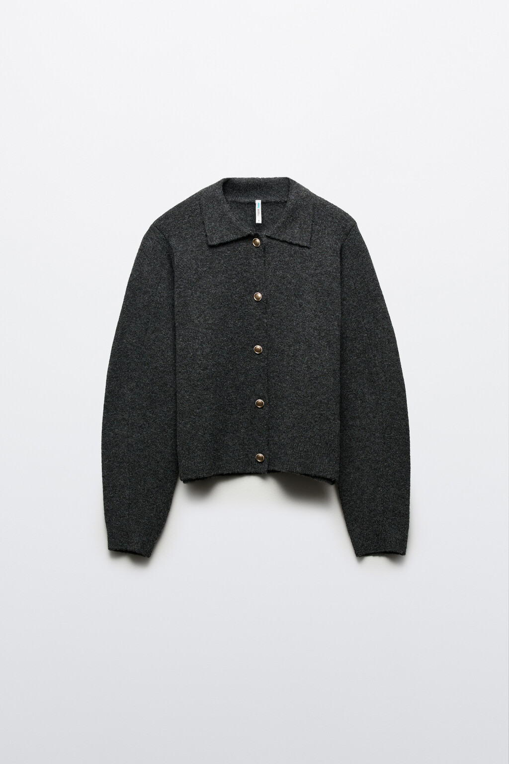 Кардиган с отложным воротником - цвет серый - 7