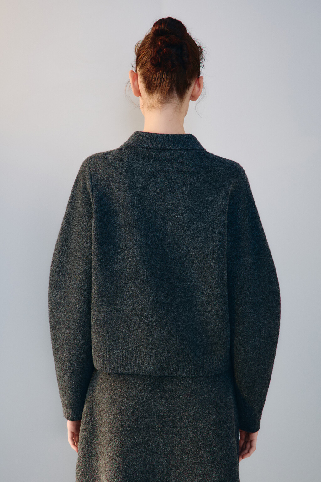 Кардиган с отложным воротником - цвет серый - 3