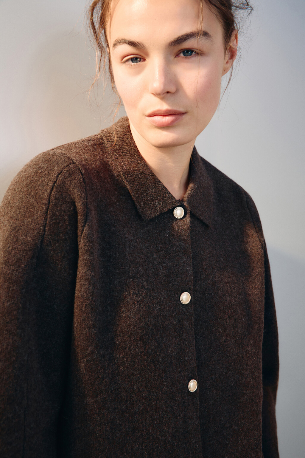 Кардиган с отложным воротником - цвет бежевый - 6