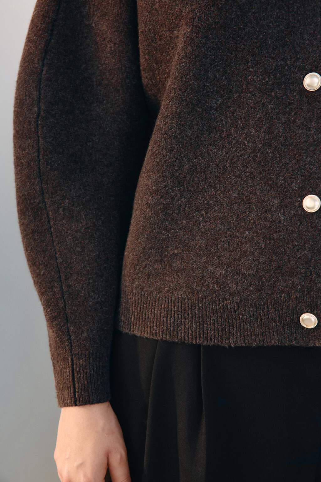 Кардиган с отложным воротником - цвет бежевый - 7