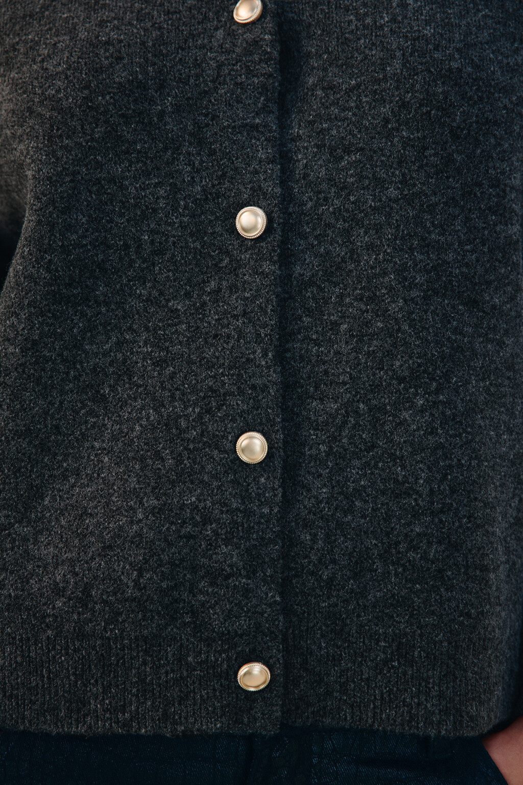 Кардиган с отложным воротником - цвет серый - 7