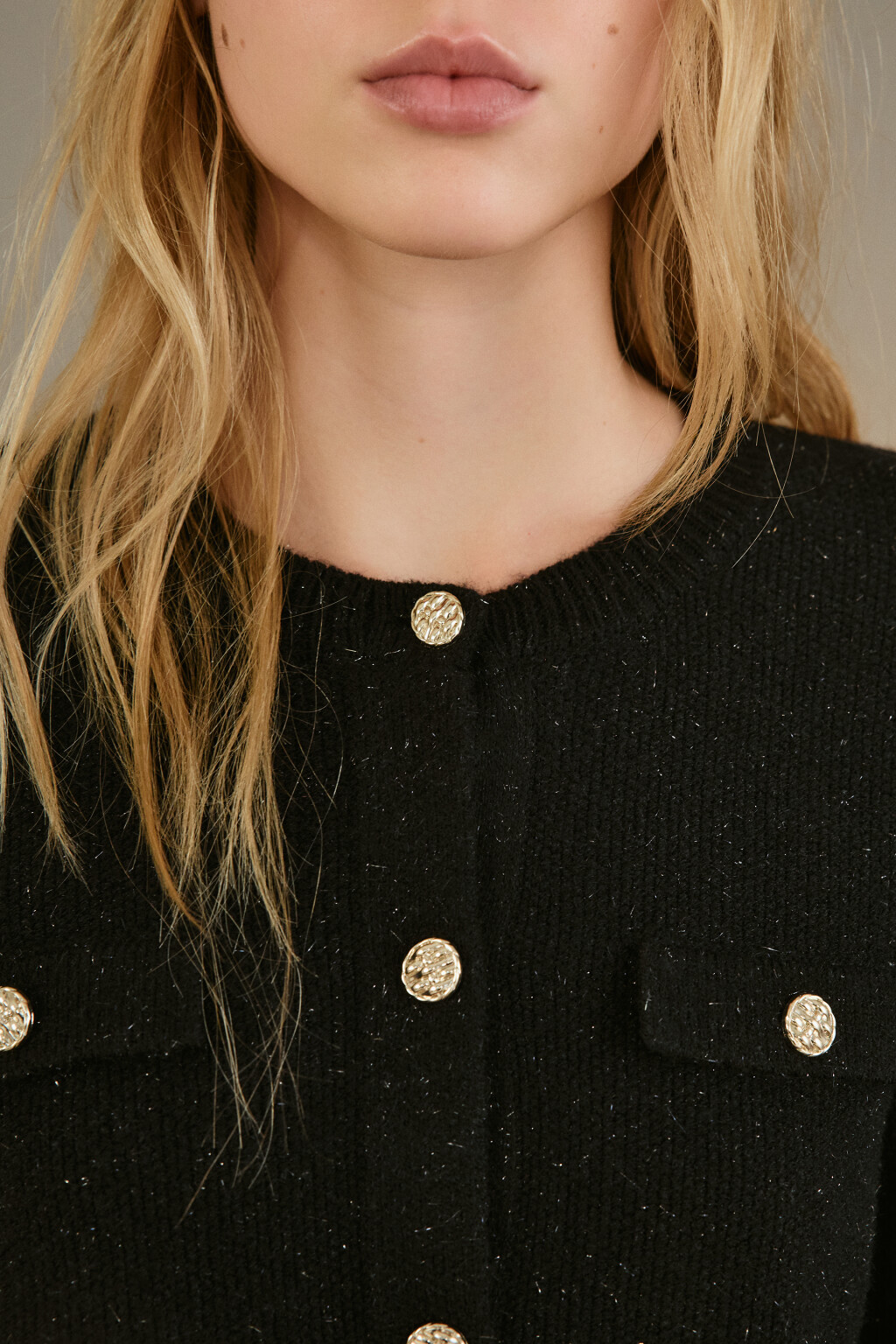 Кардиган-жакет с люрексом - цвет черный - 5