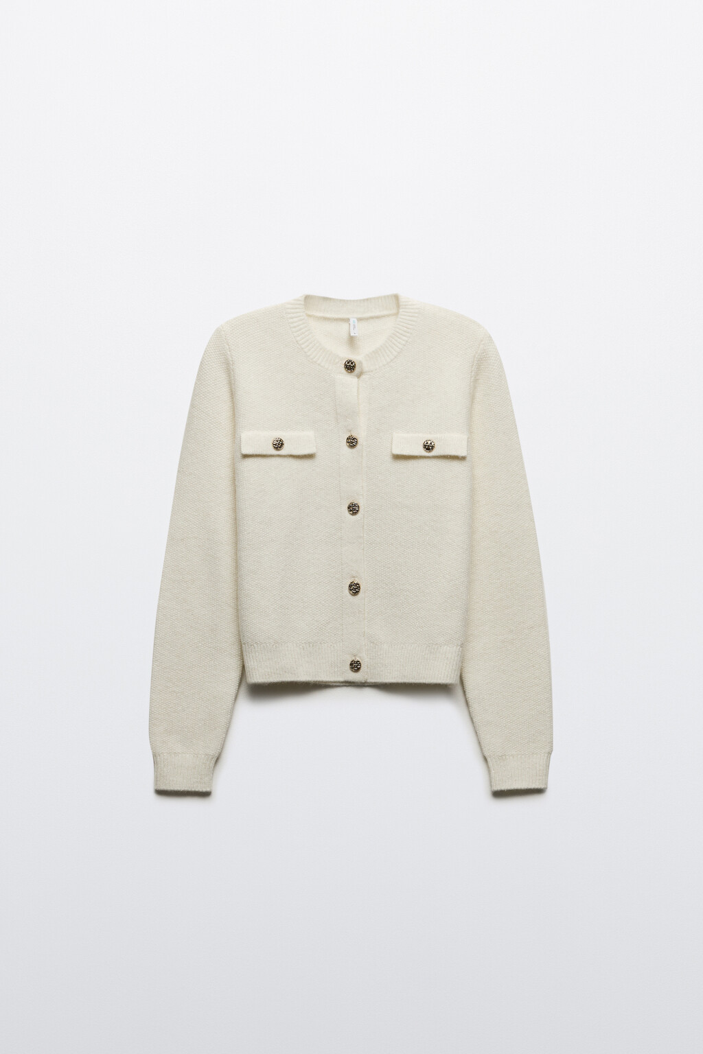 Кардиган-жакет с люрексом - цвет молочный - 7