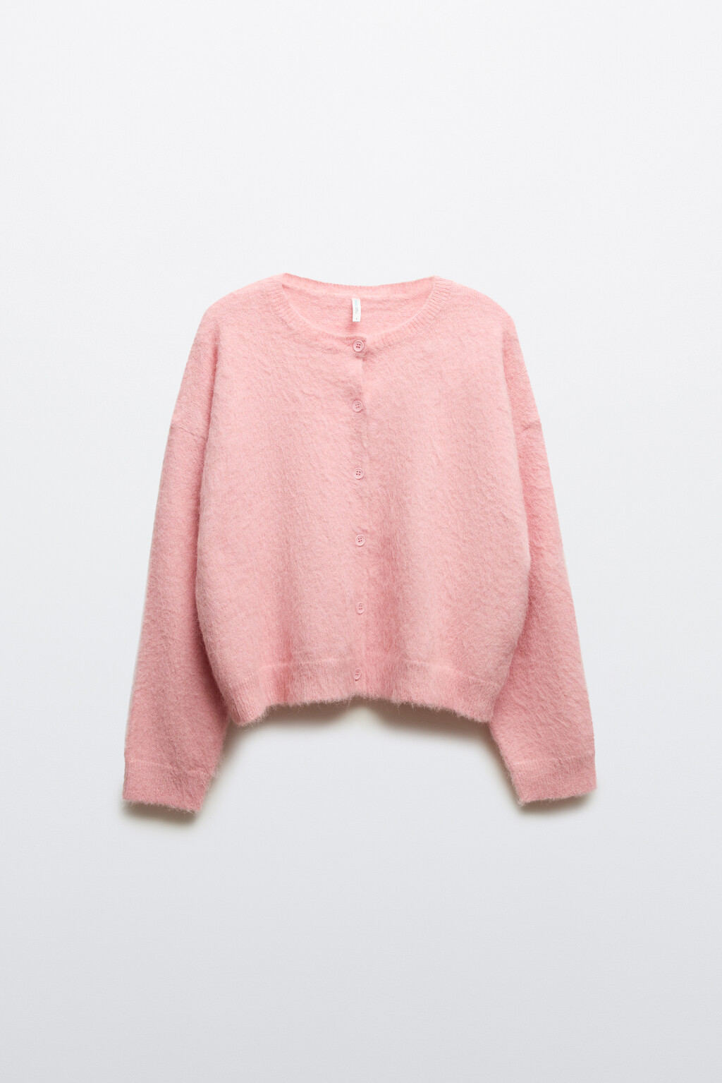 Кардиган на пуговицах с шерстью - цвет розовый - 7