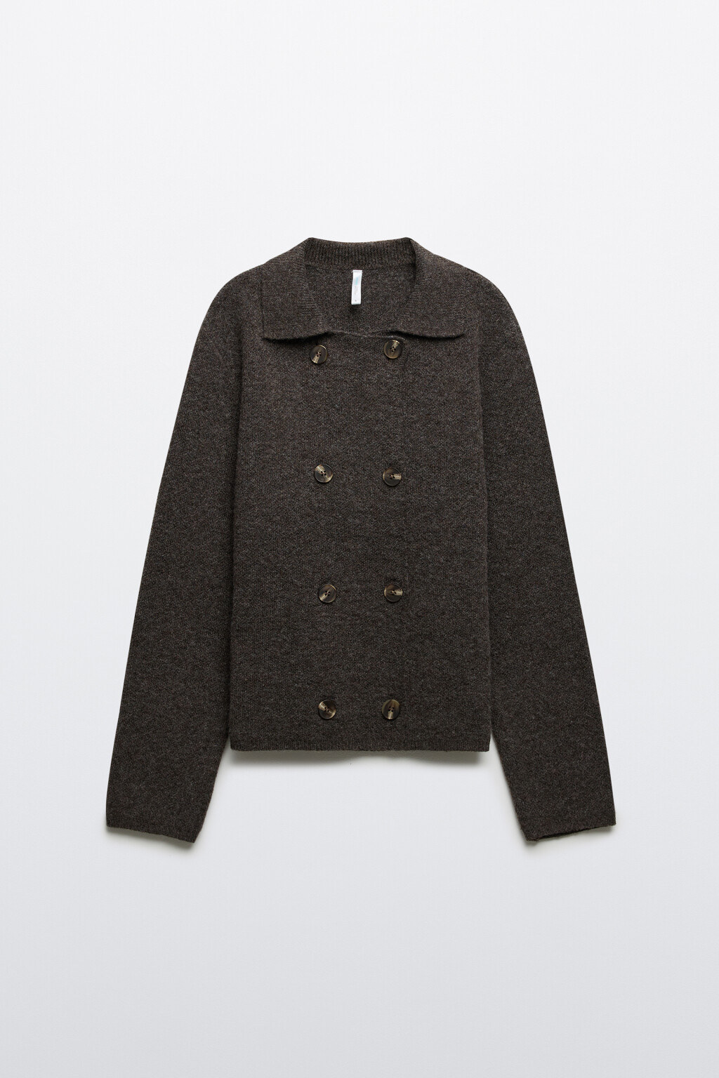 Кардиган-жакет двубортный с шерстью - цвет бежевый - 8