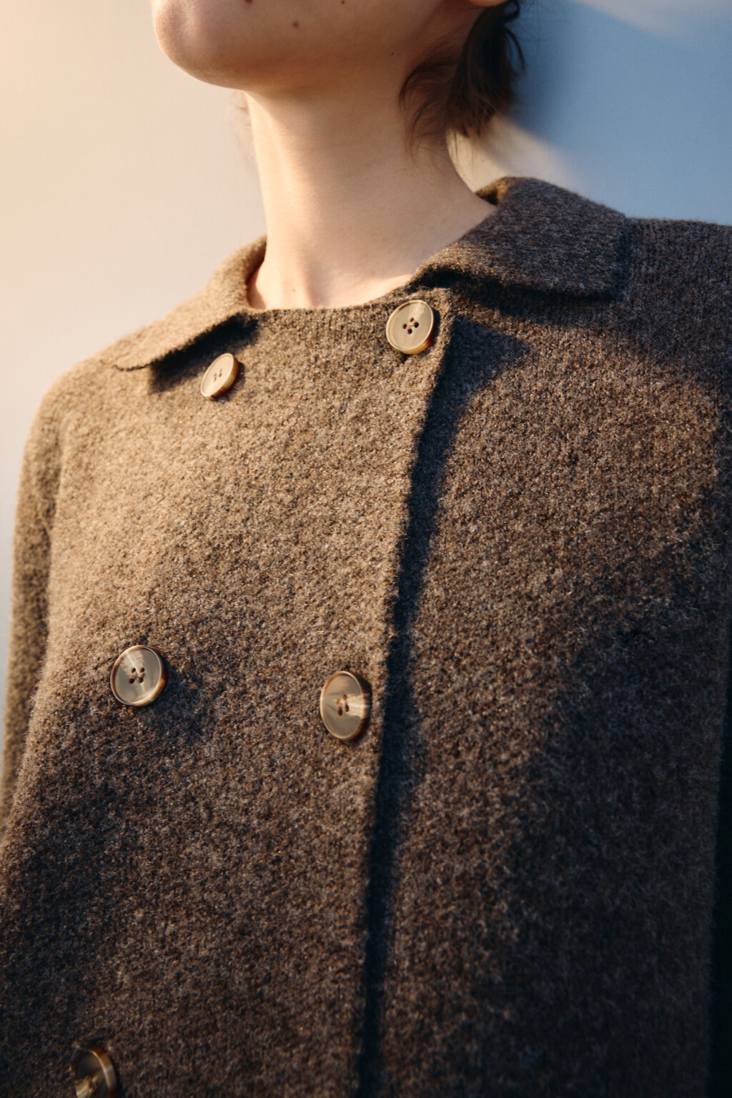 Кардиган-жакет двубортный с шерстью - цвет бежевый - 6