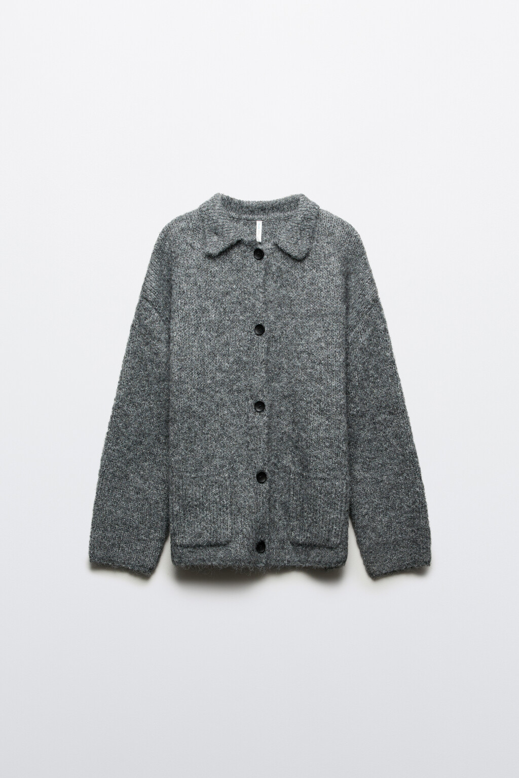 Кардиган на пуговицах с карманами - цвет серый - 8