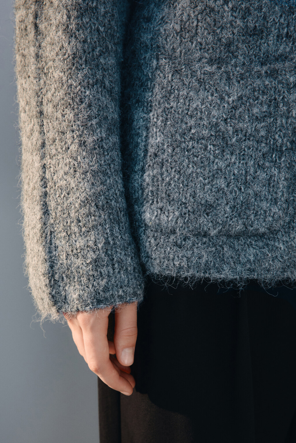 Кардиган на пуговицах с карманами - цвет серый - 7