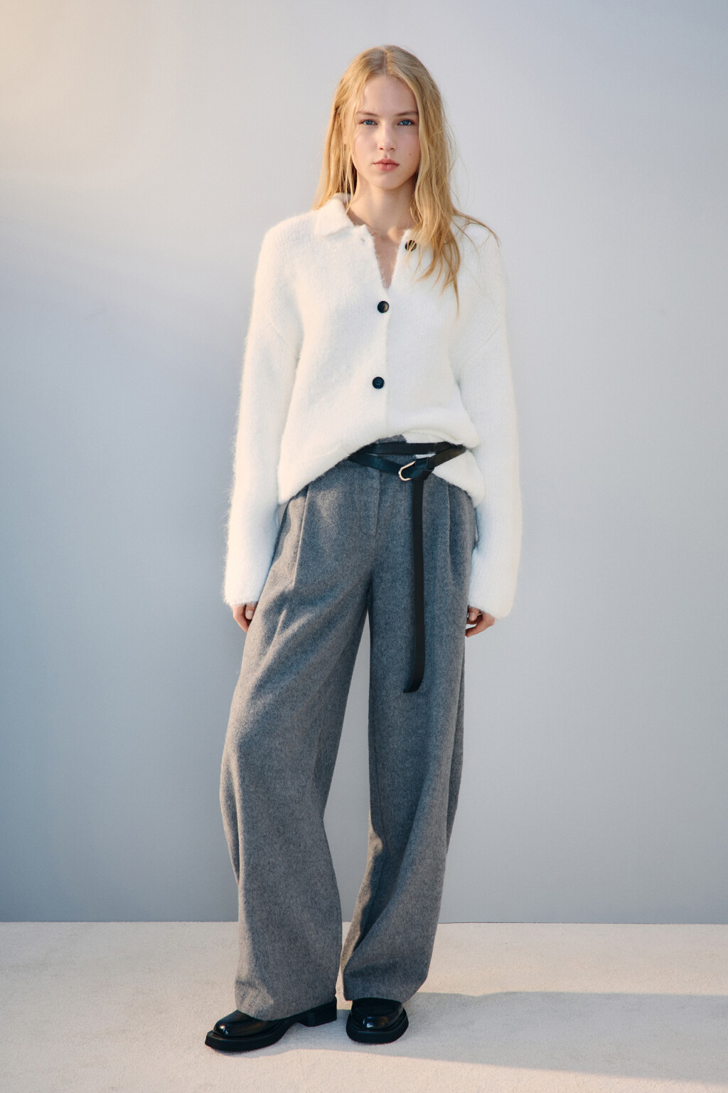 Кардиган на пуговицах с карманами - цвет молочный - 5