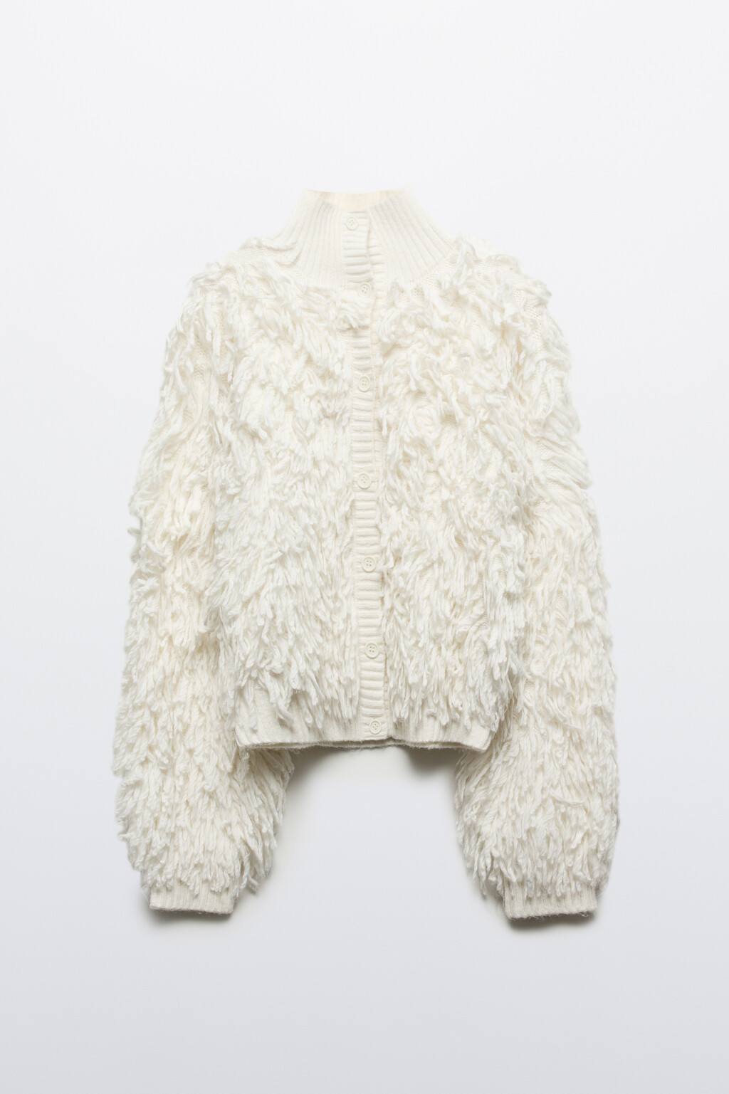 Кардиган на пуговицах с бахромой - цвет молочный - 9