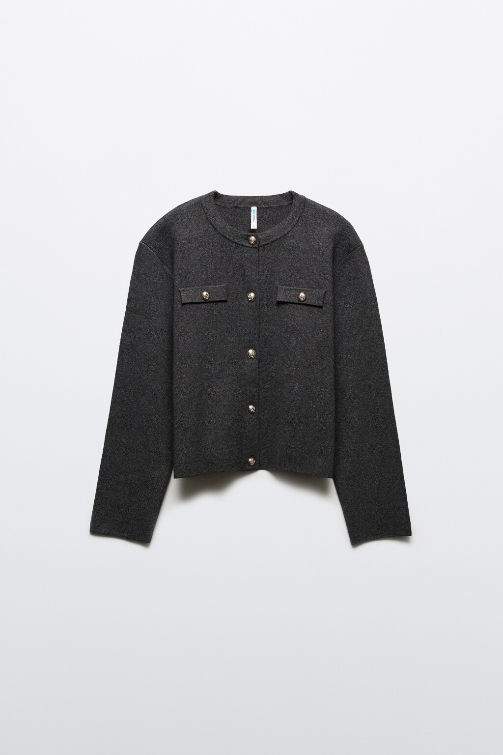 Кардиган жаккардовый на пуговицах - цвет серый - 8
