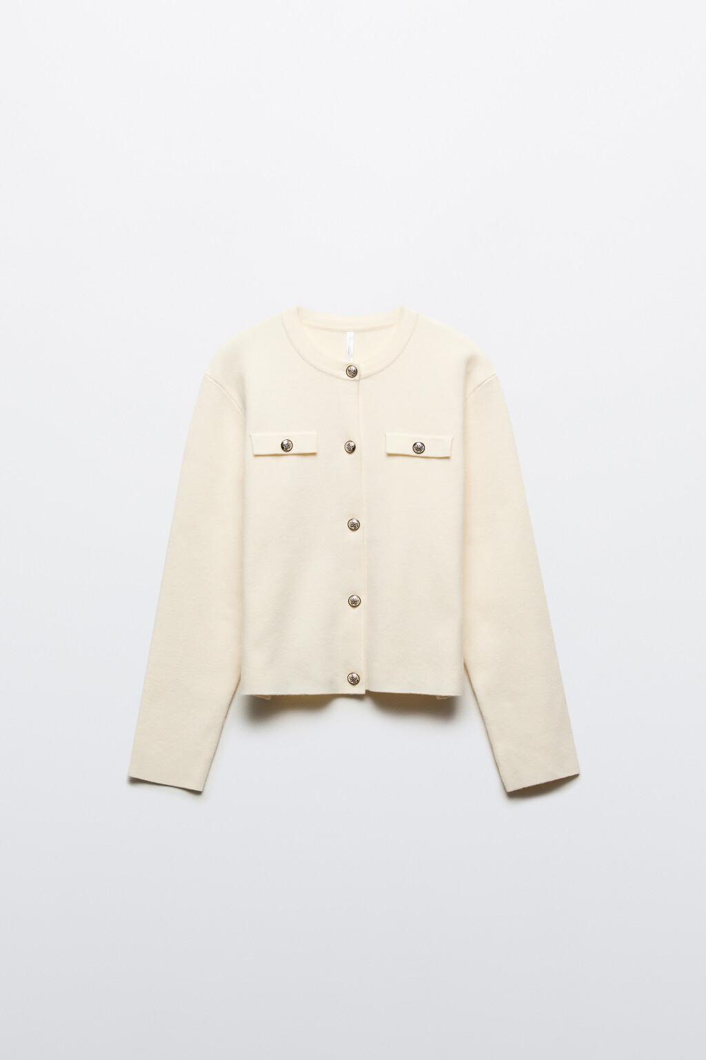Кардиган жаккардовый на пуговицах - цвет молочный - 7