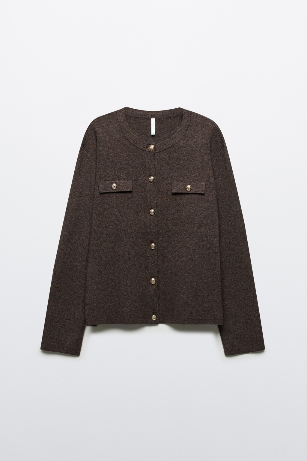 Кардиган жаккардовый на пуговицах - цвет коричневый - 7