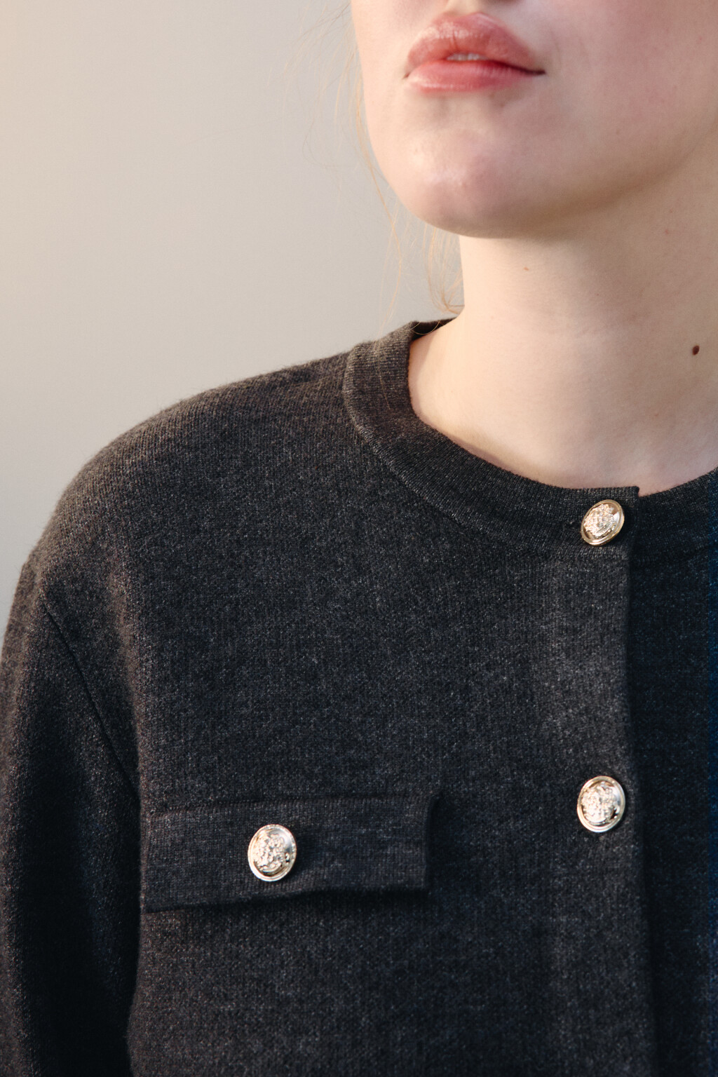 Кардиган жаккардовый на пуговицах - цвет серый - 7