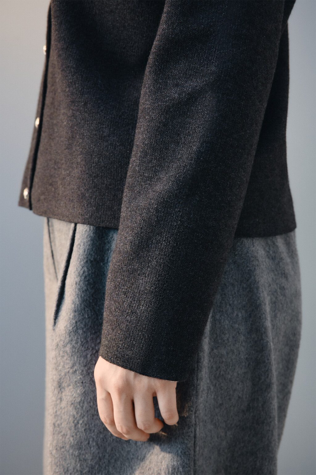 Кардиган жаккардовый на пуговицах - цвет серый - 8