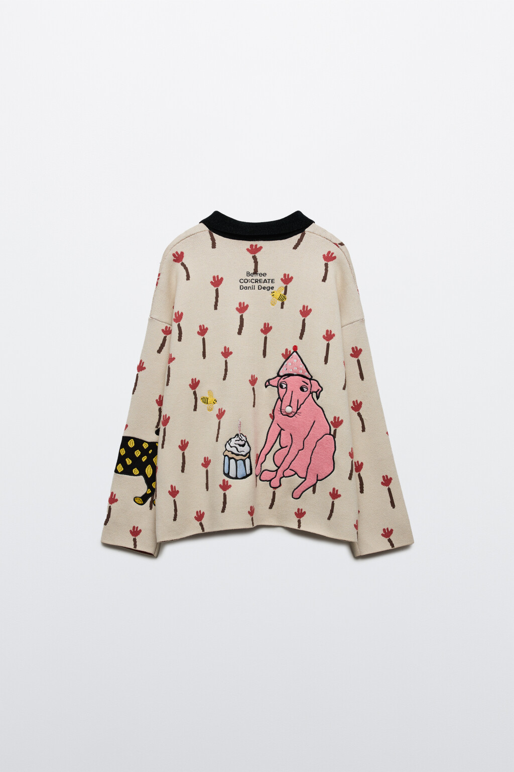 Кардиган на пуговицах с патчами и вышивкой - цвет белый - 12