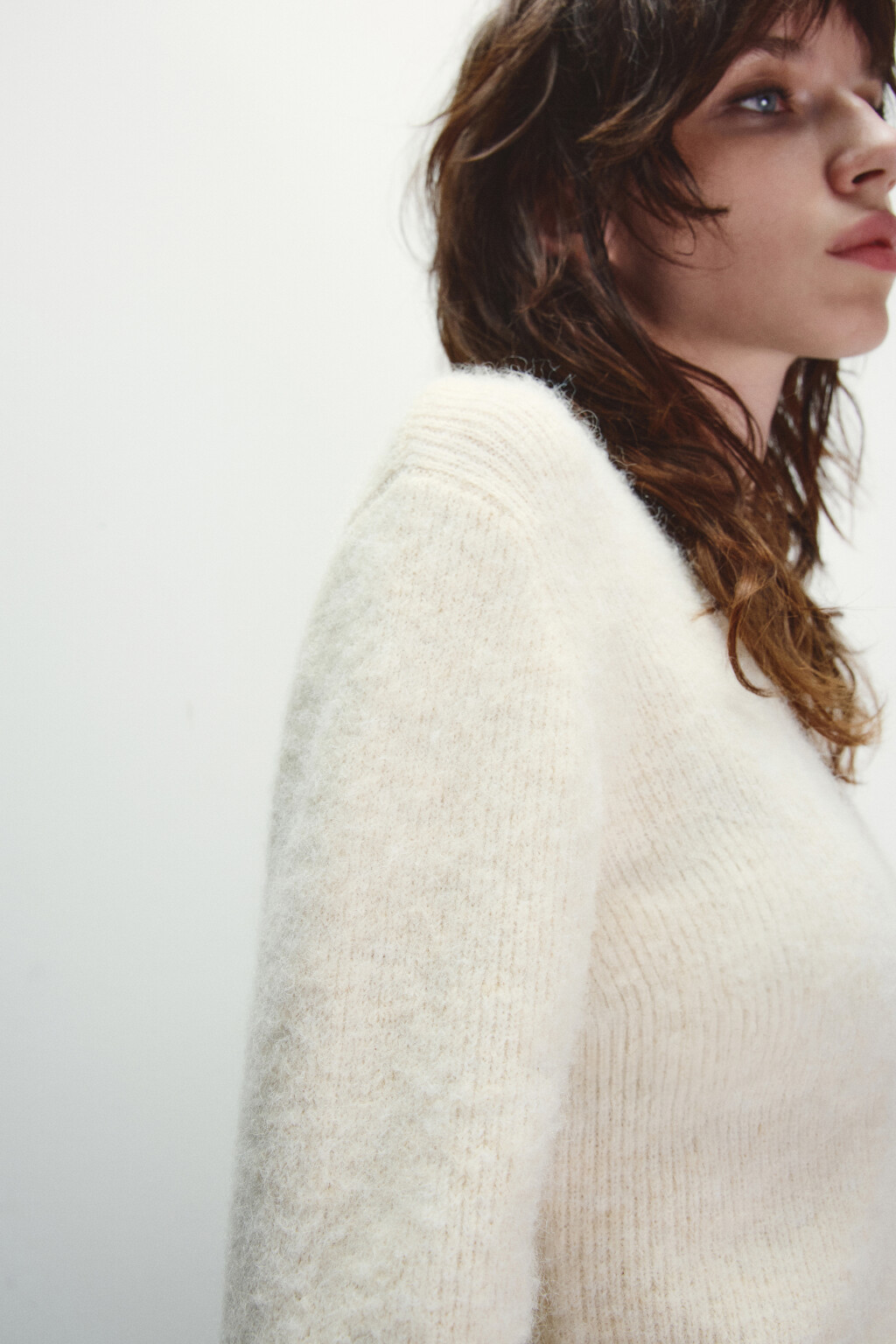 Кардиган на завязках с V-вырезом - цвет ванильный - 6