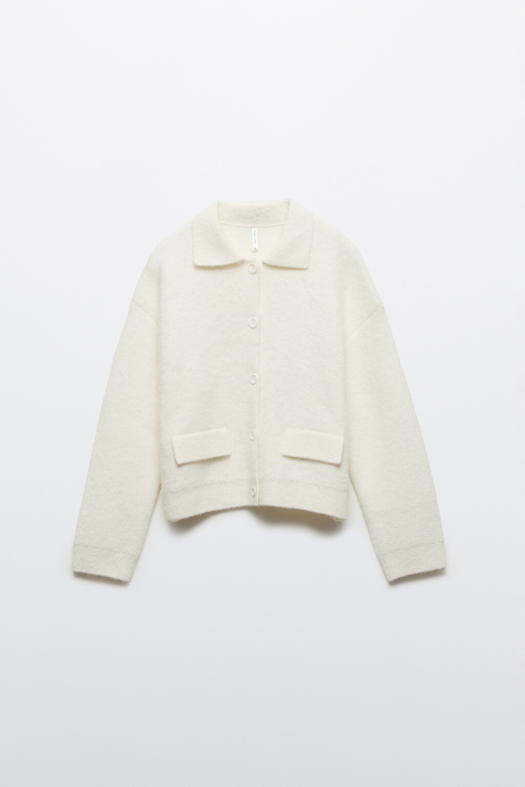 Кардиган на пуговицах с шерстью - цвет молочный - 7