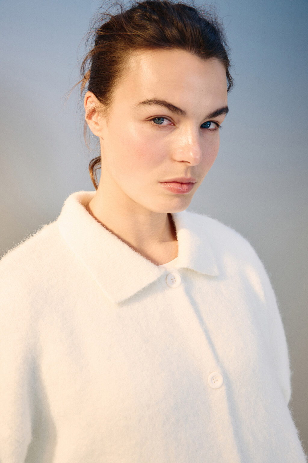 Кардиган на пуговицах с шерстью - цвет молочный - 5