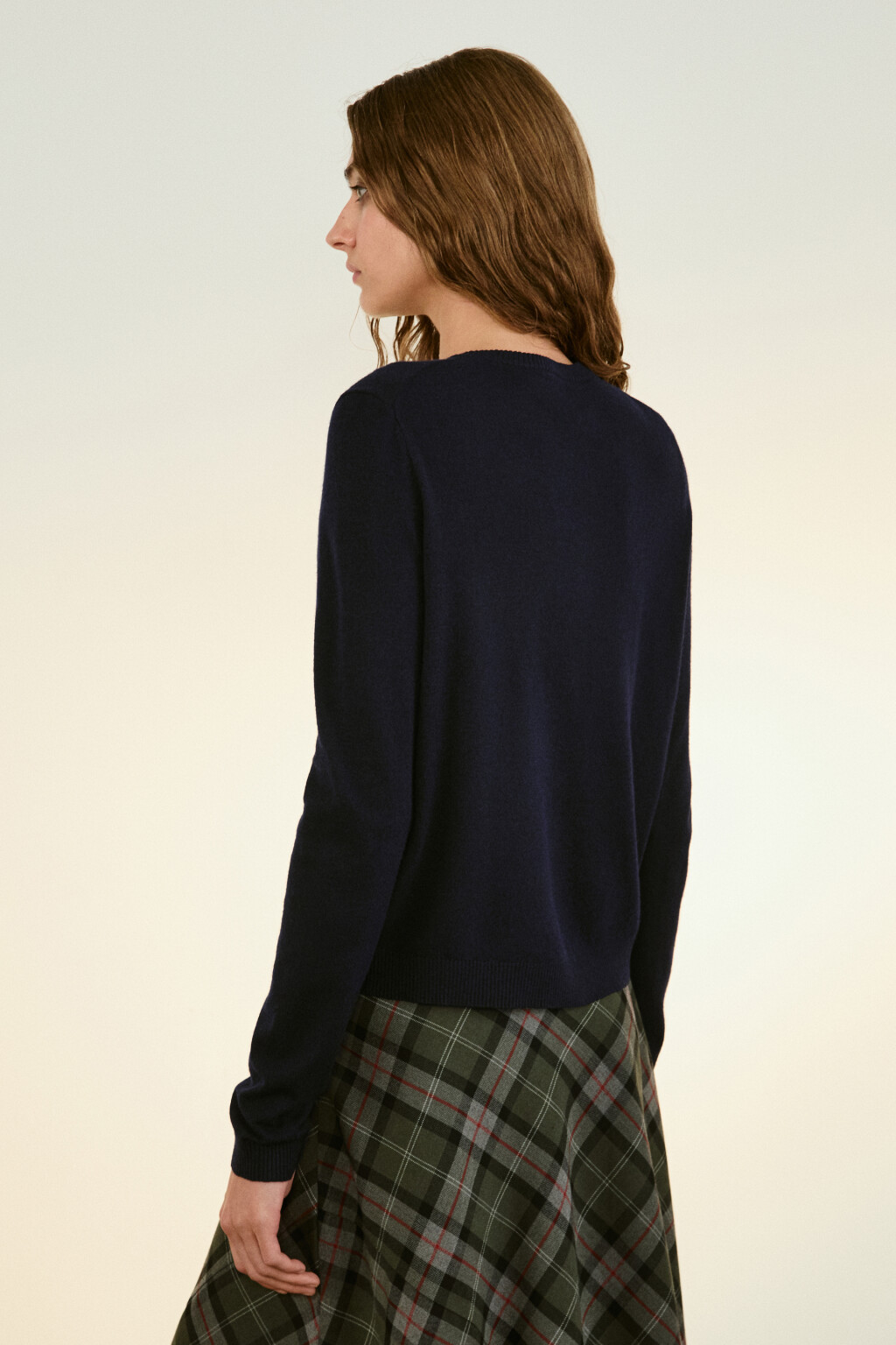 Кардиган с круглым вырезом - цвет синий - 3