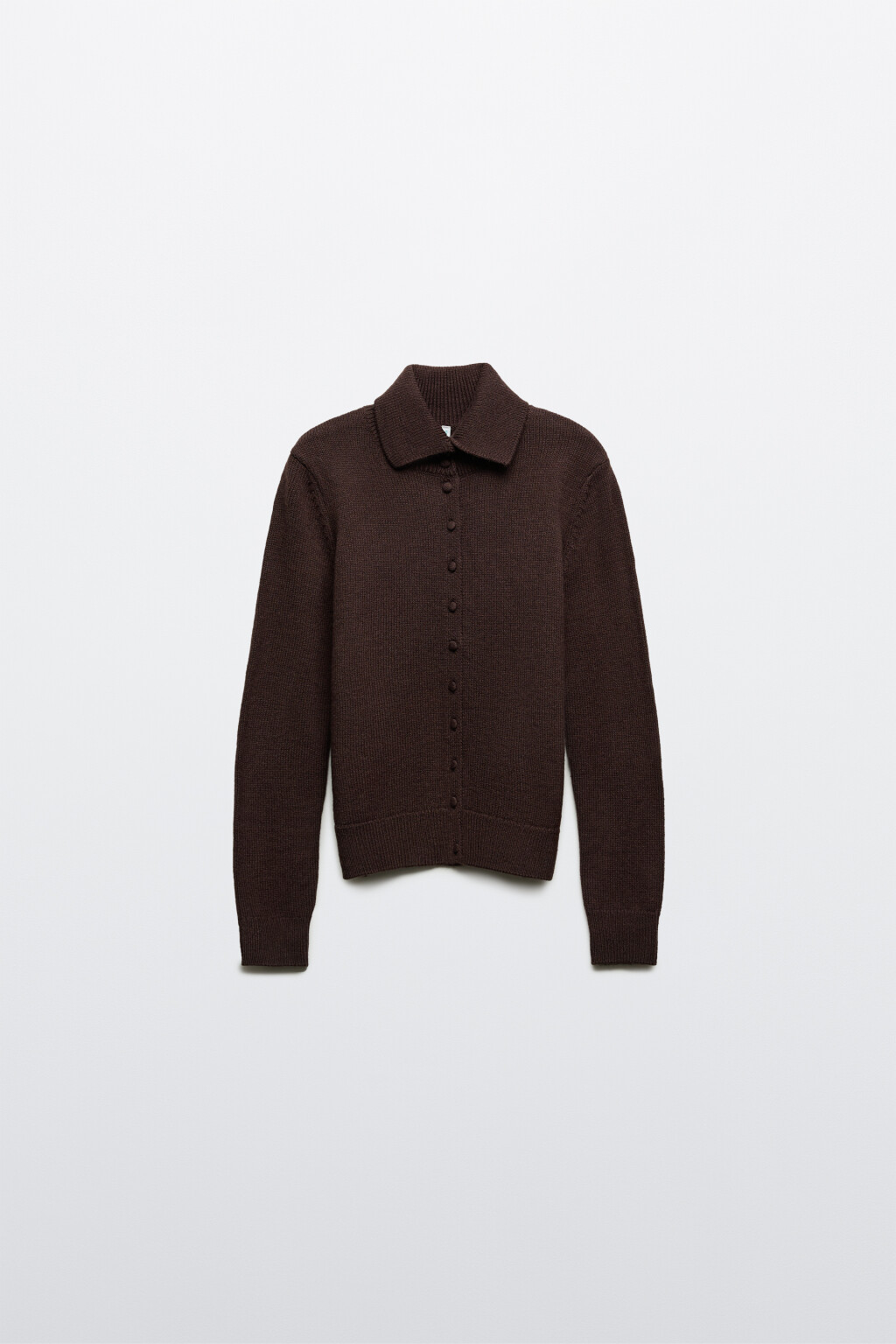 Кардиган укороченный со стойкой - цвет коричневый - 1