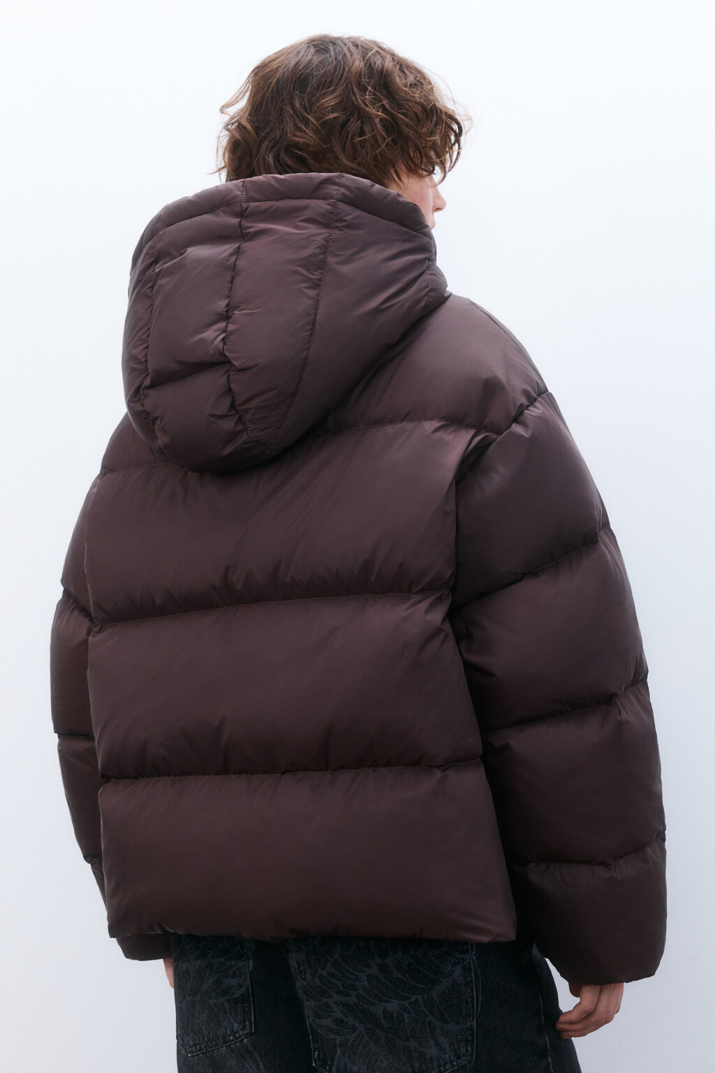 Пуховик на натуральном утеплителе - цвет коричневый - 3