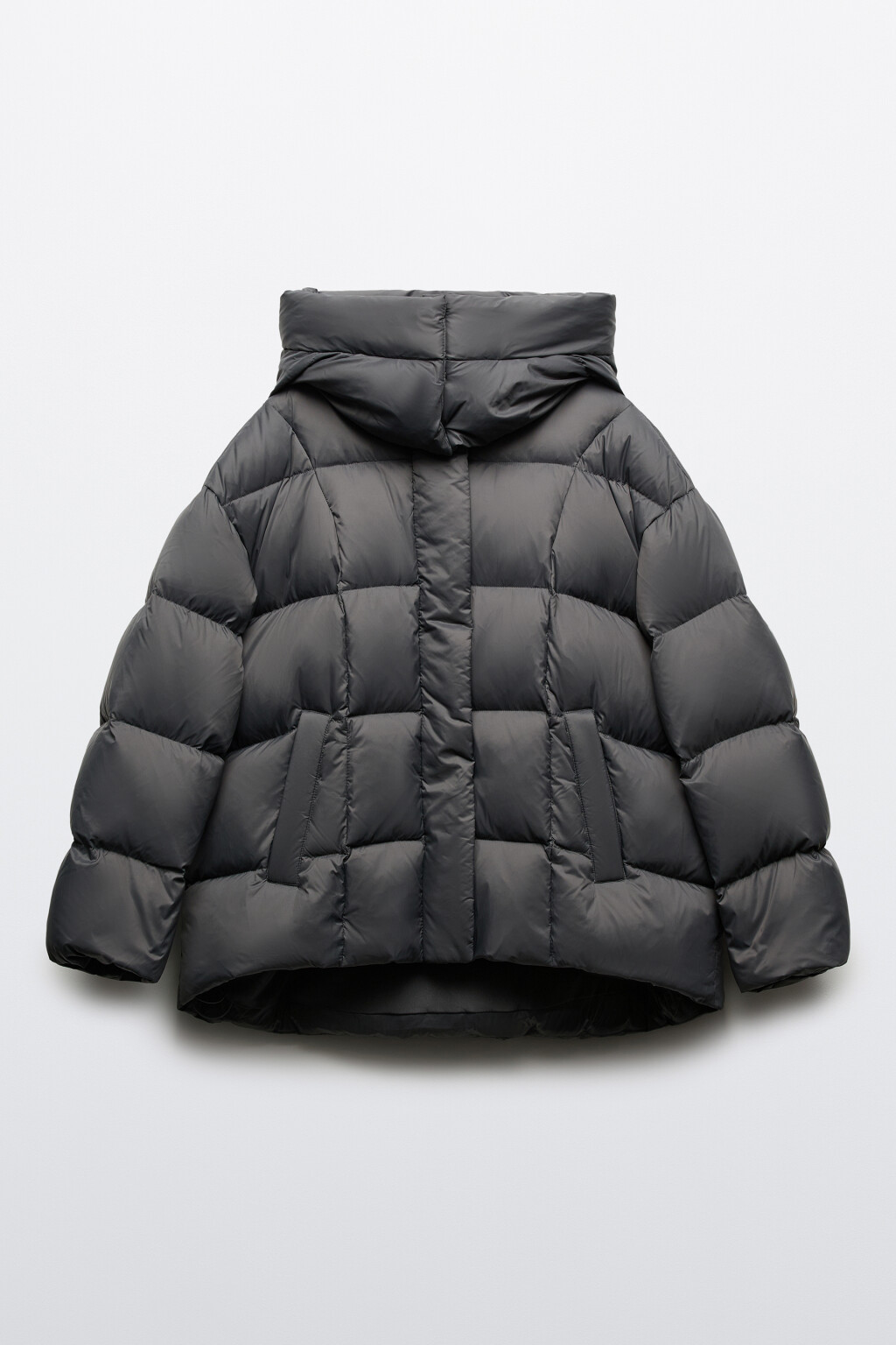 Пуховик на натуральном утеплителе - цвет серый - 9