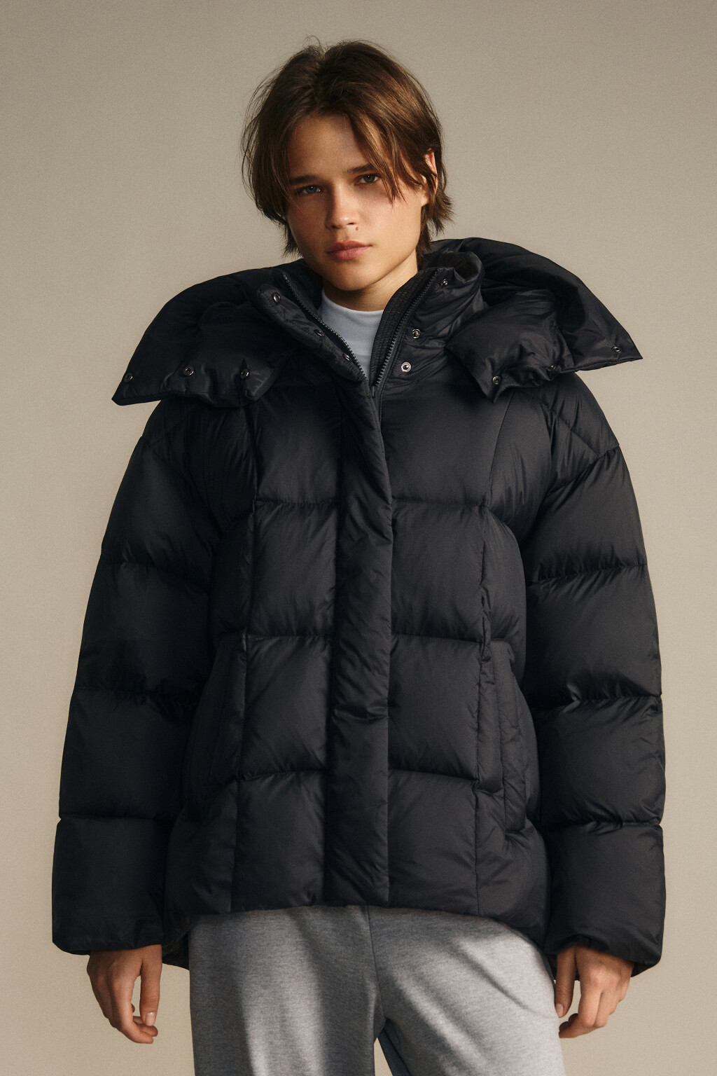 Пуховик на натуральном утеплителе - цвет черный - 2