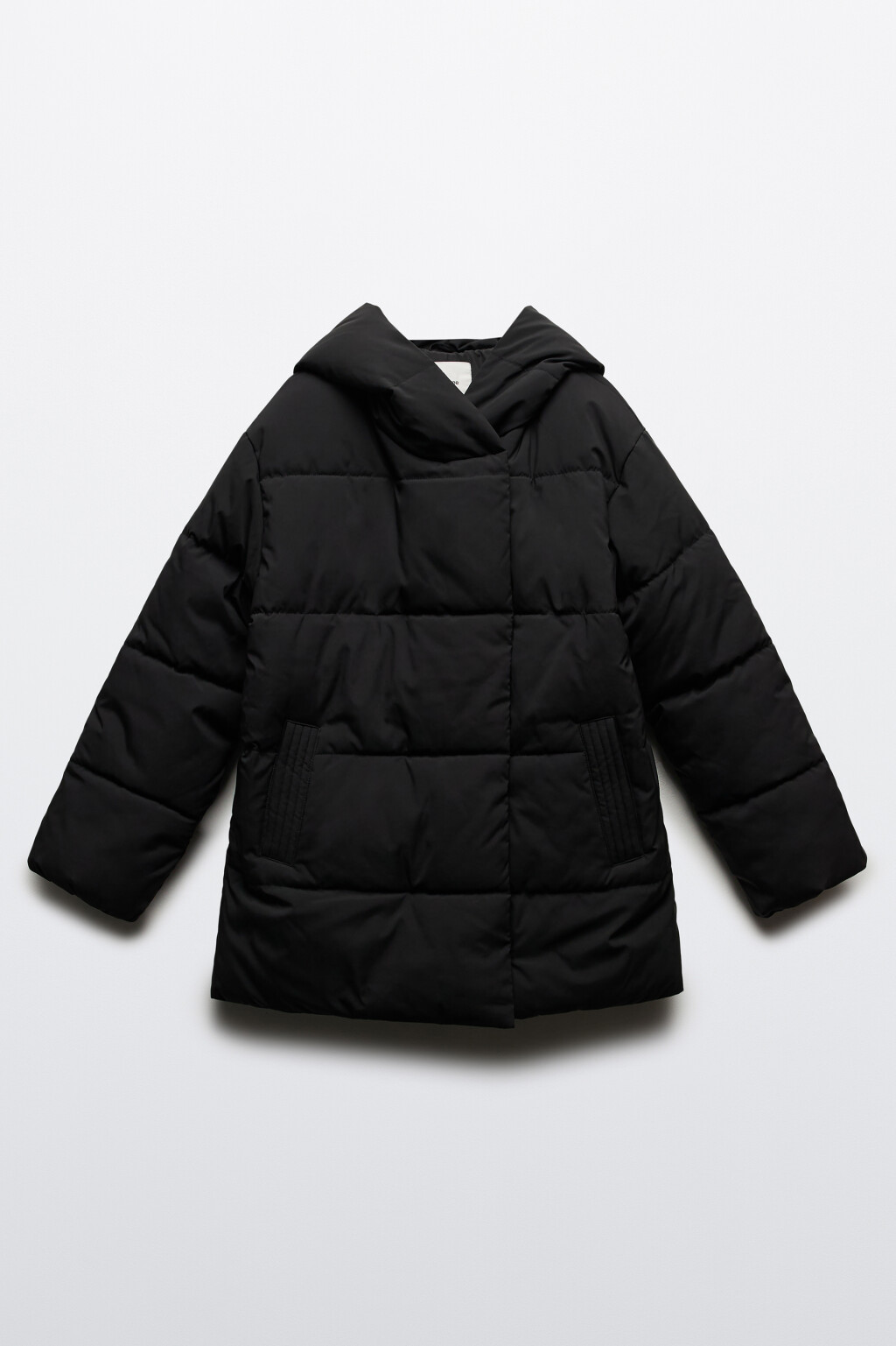 Куртка стеганая с капюшоном и поясом - цвет черный - 8