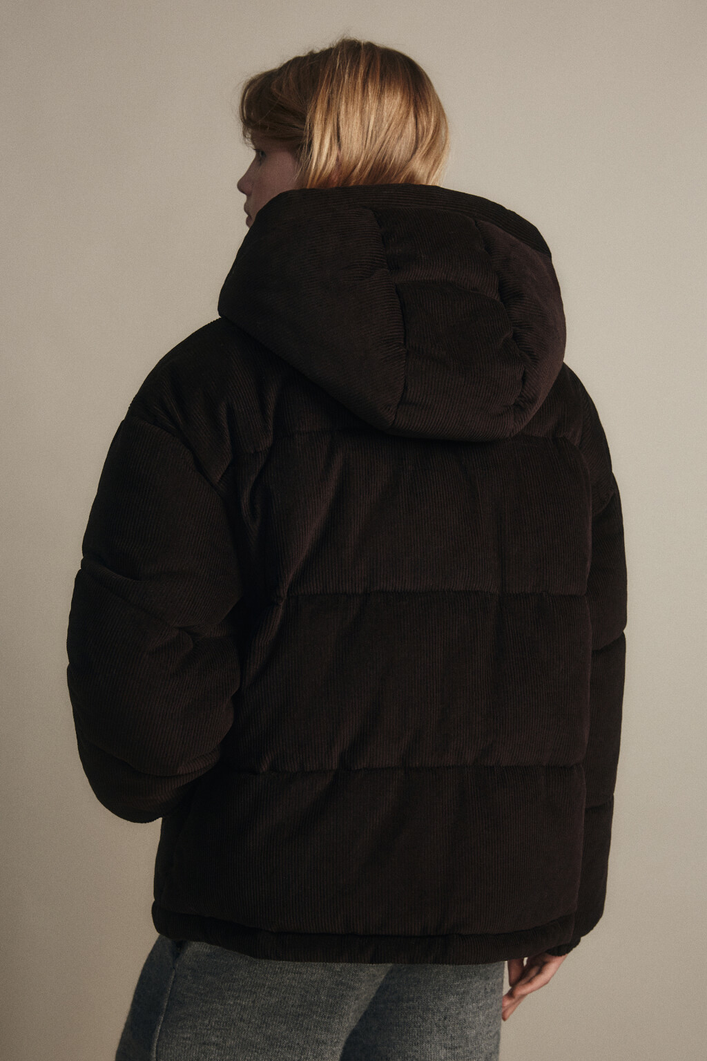 Куртка стеганая вельветовая - цвет коричневый - 6