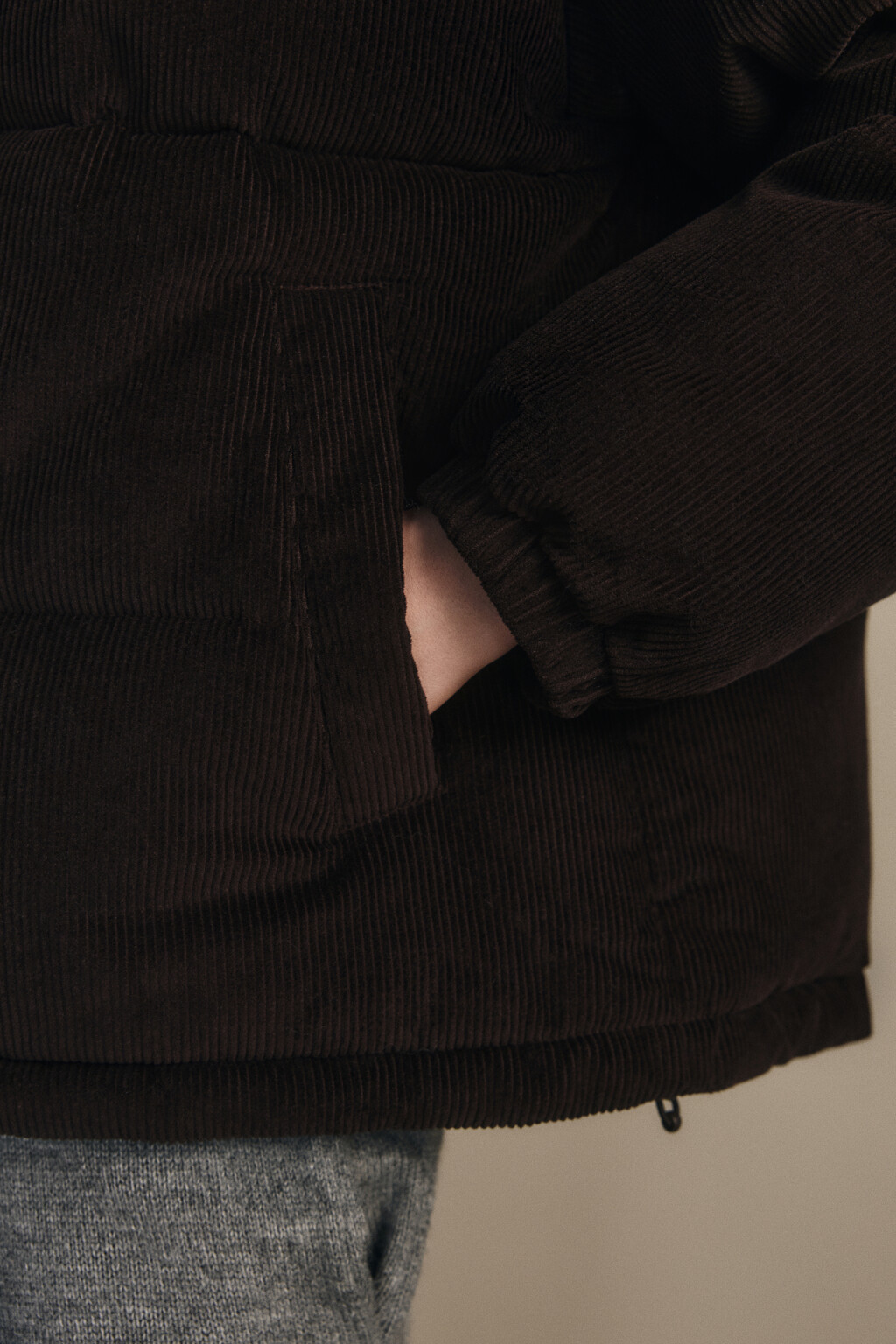 Куртка стеганая вельветовая - цвет коричневый - 9