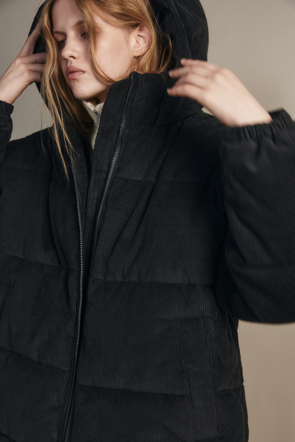 Куртка стеганая вельветовая - цвет серый - 2