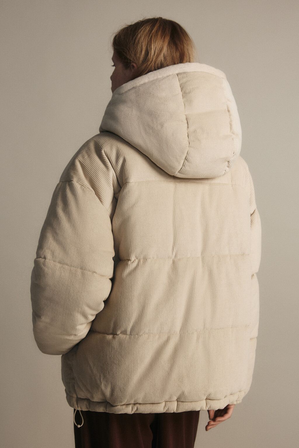 Куртка стеганая вельветовая - цвет бежевый - 4