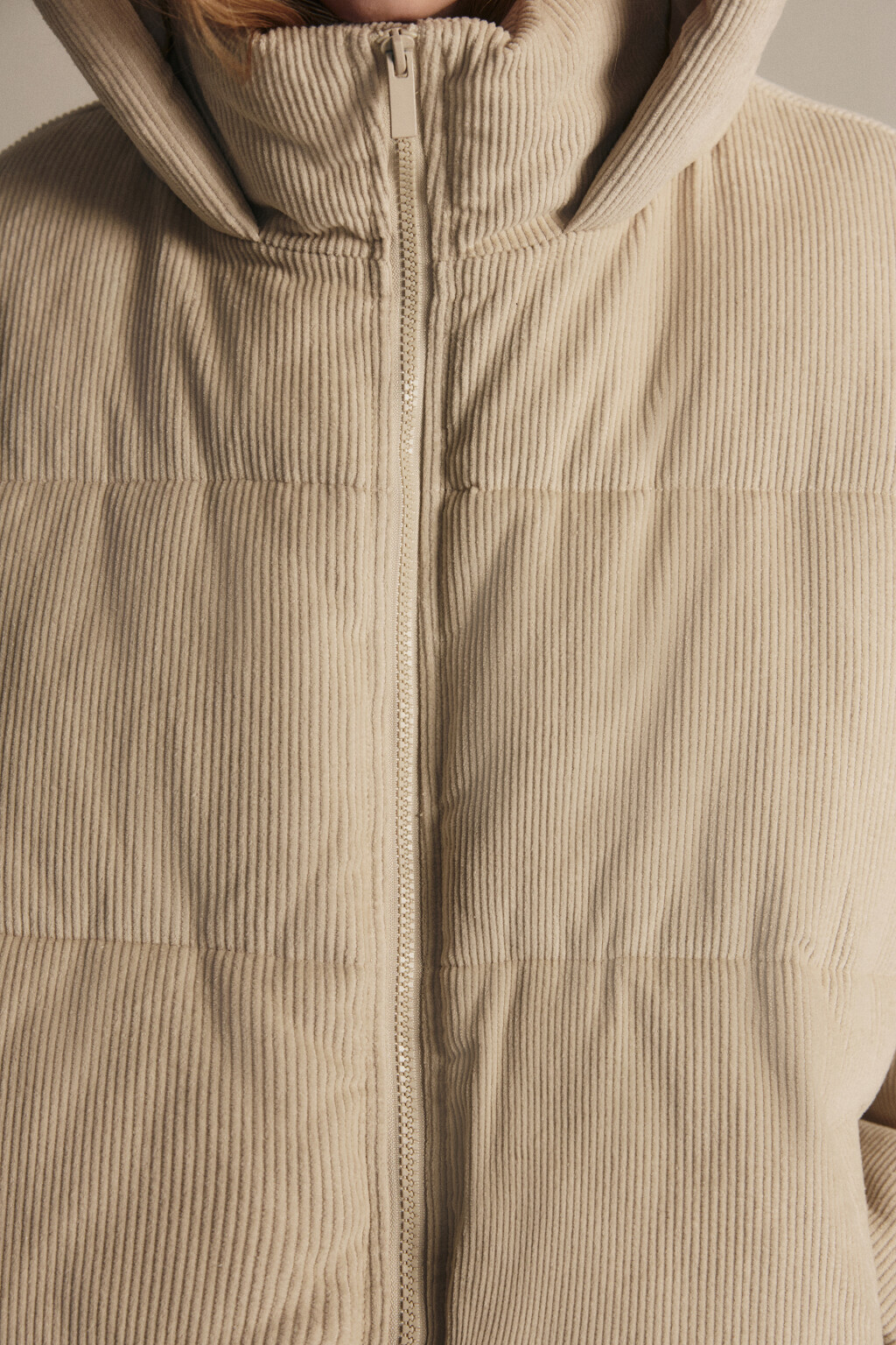 Куртка стеганая вельветовая - цвет бежевый - 6