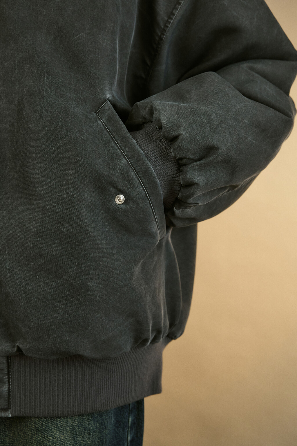 Куртка-бомбер oversize с капюшоном - цвет серый - 6