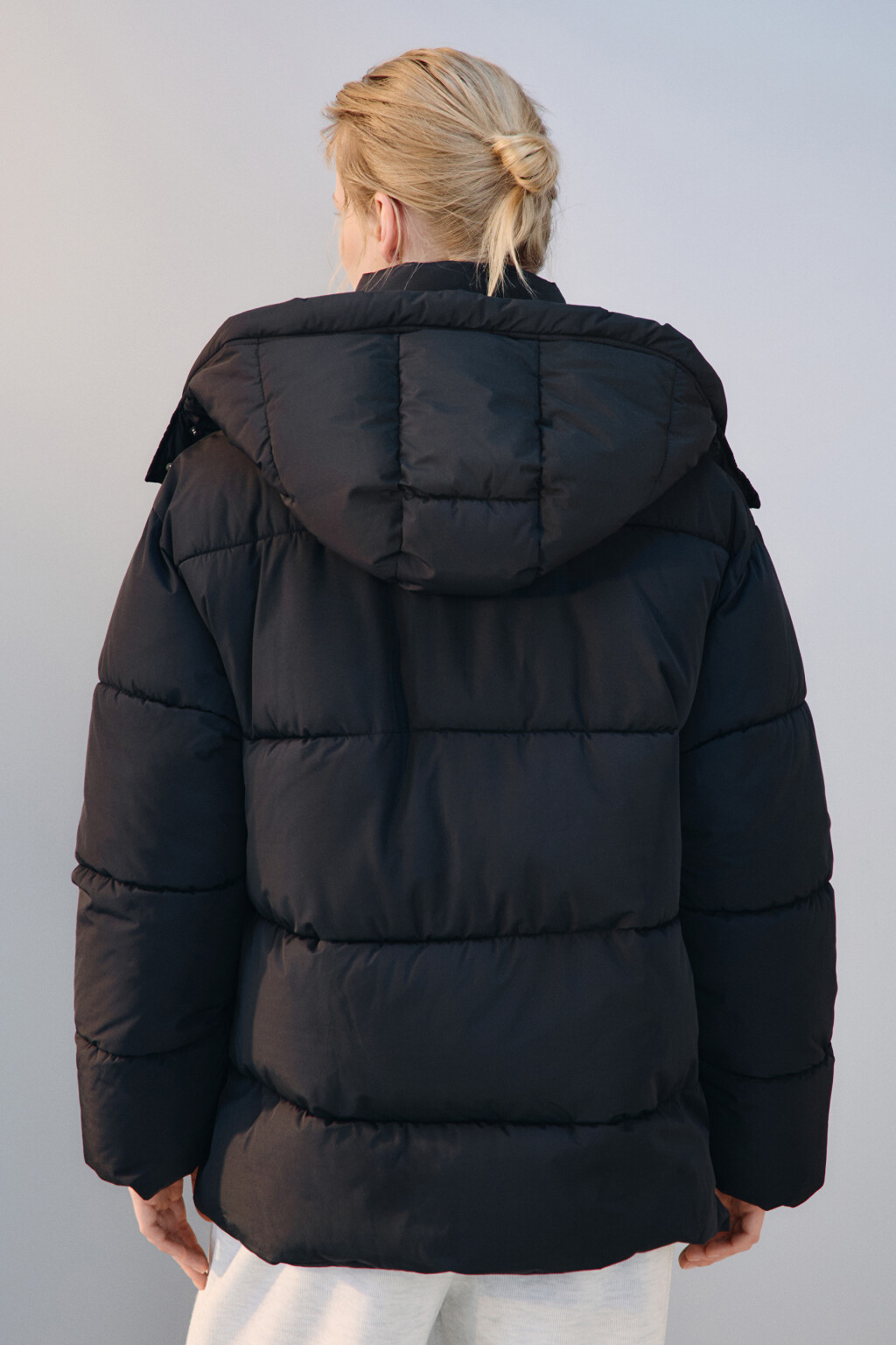 Куртка стеганая с капюшоном - цвет черный - 3