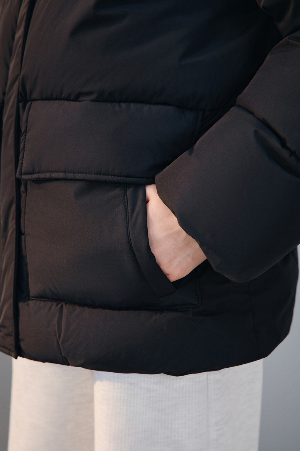 Куртка стеганая с капюшоном - цвет черный - 6