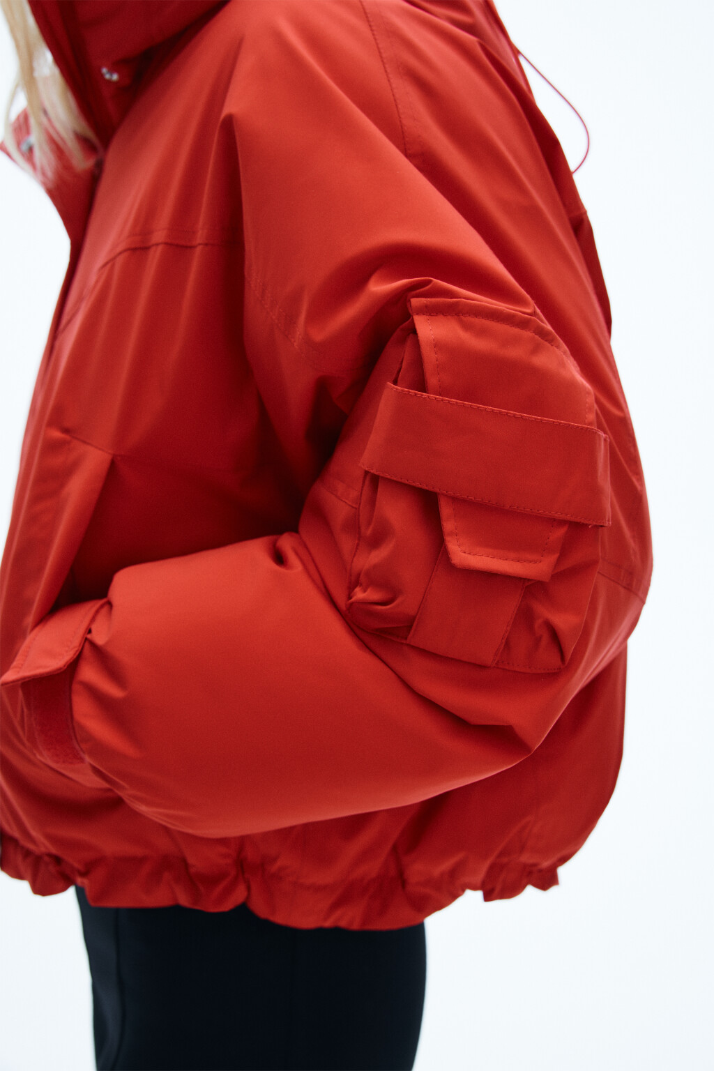 Куртка короткая с капюшоном - цвет красный - 5