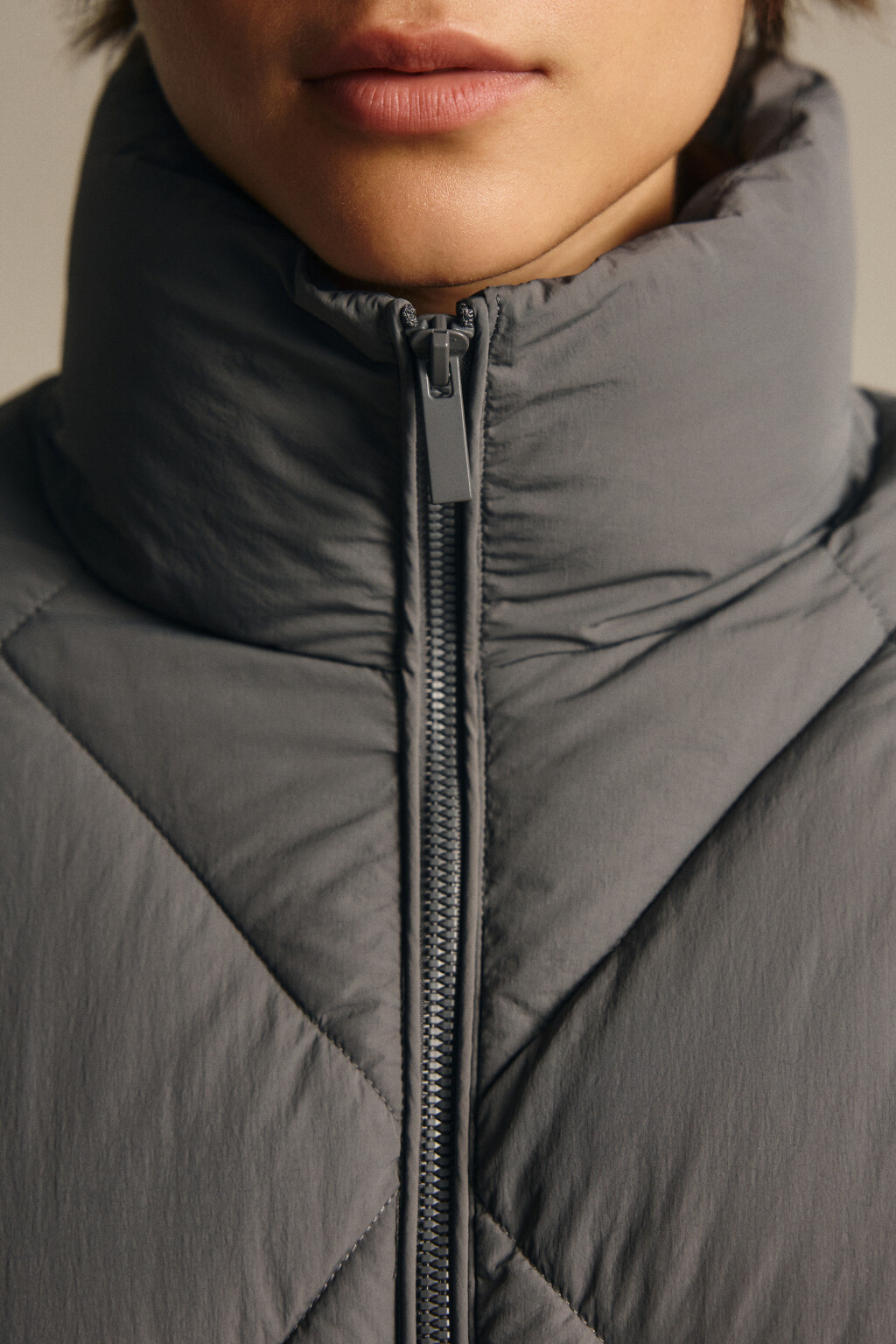 Куртка стеганая со стойкой - цвет серый - 5